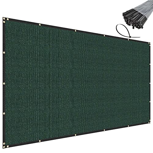 SunnyRoyal 6' x 4' Green Privacy Fence Screen Heavy Duty Windscreen Mesh Fencing Shade Fabric with Brass Grommets for Outdoor Fence Garden Patio Swimming Pool - color: Green, size: 6' x 4'