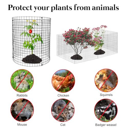 15 Pack Round Plant Protector from Animals, 12'' x 12'' Metal Plant Cages，45Pcs Metal Mesh to Keep Animals Out, Garden Protection Bunny Barricades, Wire Plant Protectors for Rabbits Chicken Duck - size: 15 Pack 12'' x 12''