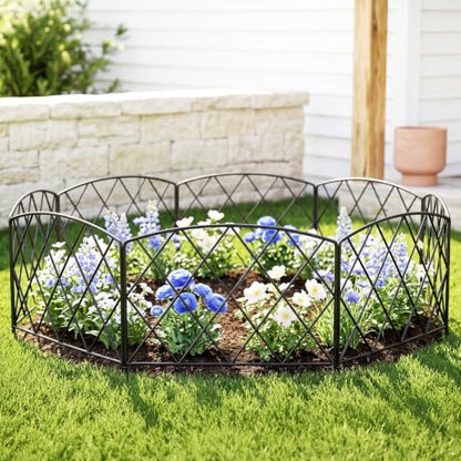 Thealyn 10ft x 24" Metal Decorative Garden Fence(5Pcs Set) - style: Minimalist