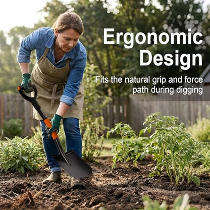 Shovel for Digging, Heavy Duty Garden Shovel with Ergonomic D-Handle, Small Shovel for Planting, 32 Inches