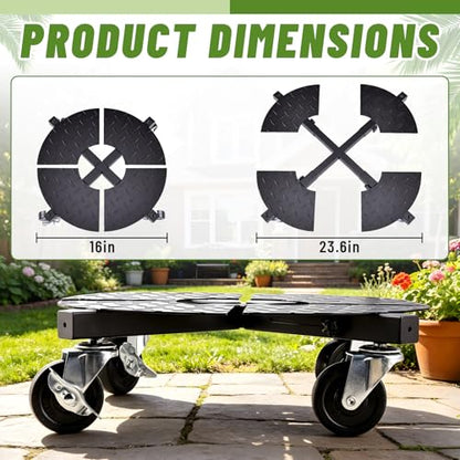 Plant Dolly with Wheels 15 to 24 Inch Adjustable Heavy Duty 440LBS Capacity