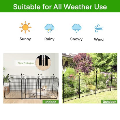 ADAVIN 54in Tall Garden Fence No Gate, 8 Panels 17.7 Ft Dog Fence Outdoor - size: 54in(H)×18ft(L) 8P no gate