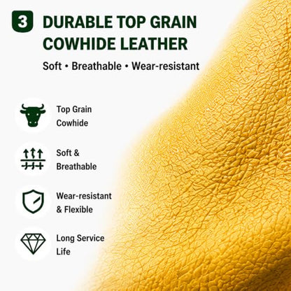 Thorn Resistant Garden Gloves for Men & Women, Premium Cowhide Leather Rose Pruning Gloves, Long Sleeve Gardening - size: Medium