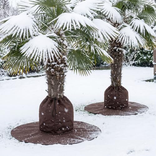 Adnee 2Pcs Palm Tree Root Protectors, 3-Layer Winter Tree Root Frost Covers - color: Coffee