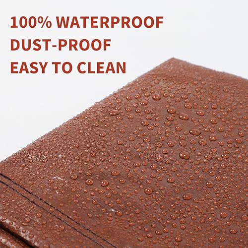 TARPAL 8x8 Feet Small tarp with Drawstring Tarp Waterproof Brown - size: 8x8 Feet-Finished size