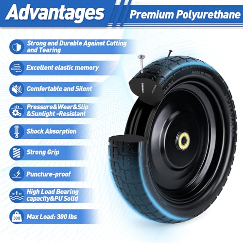 13" Wheelbarrow Tires for Gorilla Cart 5/8" Axle Bore Hole 2.17"Offset Hub