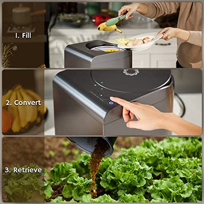 Airthereal R500 Electric Kitchen Composter, 2.5L, Gray - color: Gray, size: Plastic Cover