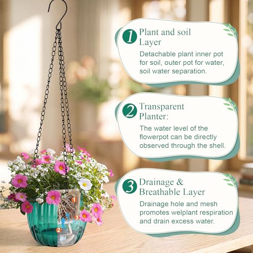 10 Pack Self Watering Hanging Planters Bulk for Outdoor