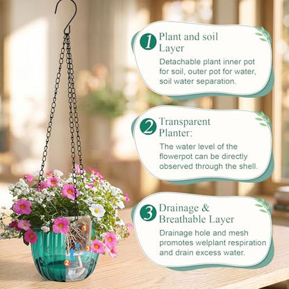 10 Pack Self Watering Hanging Planters Bulk for Outdoor