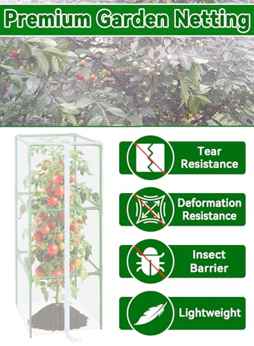 ZeeDix 57x16.1 in Garden Tomato Plant Cover Netting for Square Tomato Cage - color: 4 Pack, size: 57inch