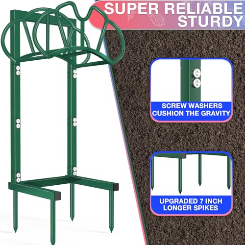 Qatsrin Garden Hose Holder Holds 160ft, Rustproof Water Hose Storage, Green - color: Green