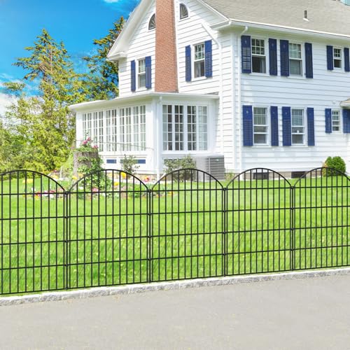 Metal Garden Fence 36 in x 11.7 ft, Dog Fence Outdoor for Yard - size: 36"Hx11.7ft (5 panels)