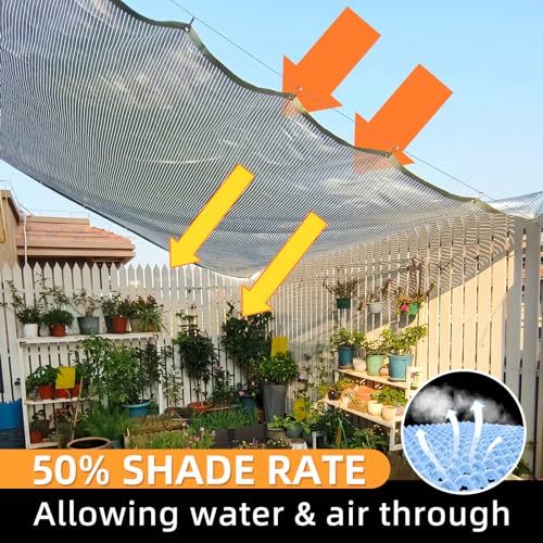 50% Shade Cloth for Garden, 6.5x10FT Black Mesh Tarp Net - color: Standard, size: 6.5FT x 10FT