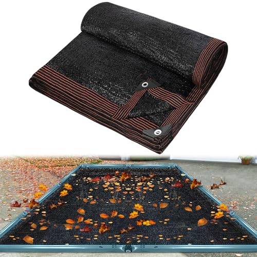 36 ft x 18 ft Black Pool Leaf Net for Rectangle Inground Above Ground Pool Screen Fine Mesh Sunshade Catches Leaves - size: 36' x 18' (Rectangular)