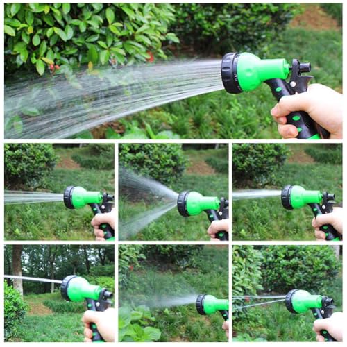EVA Recoil Garden Hose 25ft - Includes 7 Pattern Spray Nozzle,Retractable Curly Water Hose (green) - color: Green