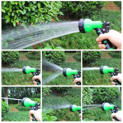 EVA Recoil Garden Hose 25ft - Includes 7 Pattern Spray Nozzle,Retractable Curly Water Hose (green) - color: Green
