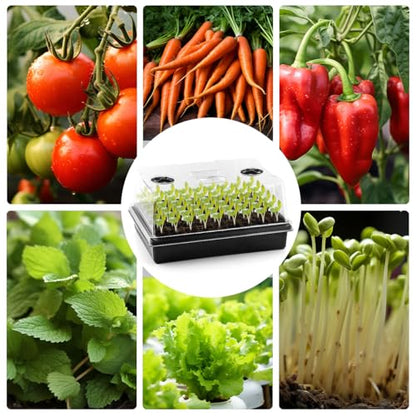 RooTrimmer 4-Pack Seed Starter Trays with 5" Tall Humidity Domes - size: 4p Trays+Domes
