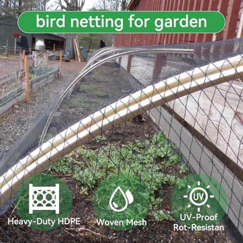 Bird Netting 25x50 FT 1 Inch Mesh Heavy Duty Woven Mesh Netting - size: 25x50Ft-1"