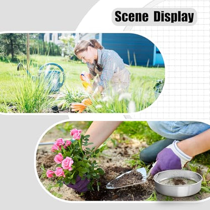 Shimeyao 3 Pcs Soil Sifter Set, 9 Pcs Meshes, Stainless Steel Sand Sieve