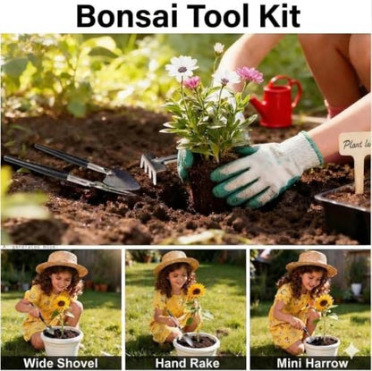 Bonsai Tools Set, 20-Piece Bonsai Tools Set with Waterproof Repotting Mat, Pruning Shears, Scissors & Training Wire - Indoor Gardening Starter Gifts for Women, Men & Beginners - color: Green