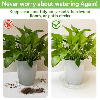 100 Pcs 6 Inch Clear Plant Saucers Bulk, Plastic Plant Saucer - size: 6inch（100 Pack）