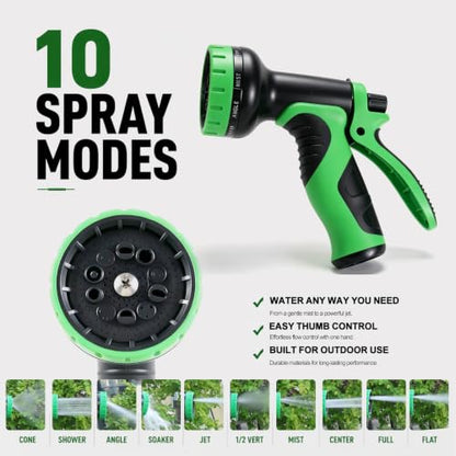 Ultra-Lightweight Garden Hose 25 ft with Spray Nozzles - size: 25 FT
