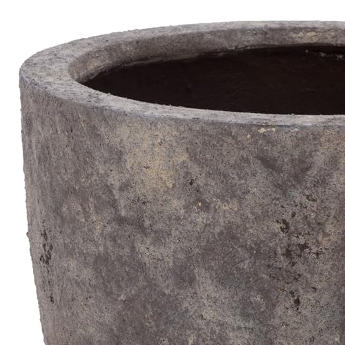 SAFAVIEH Outdoor - Ella Planter Pot with Drainage - Antique Brown Ficonstone Cement - Weather Resistant - Ideal for Patio, Garden, Backyard, 14.2" Wx 14.2" D x 18.1" H (PAT1549A) - color: Antique Brown