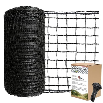 POYEE 15x40ft Bird Netting, 1/2-inch Square Mesh Garden Netting - size: 15x40ft