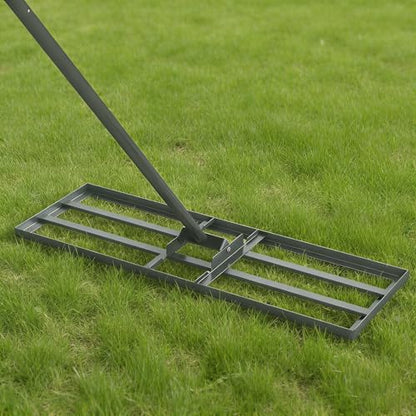 COSTWAY 30x10 Inch Lawn Leveling Rake (Silver, 30"x10") - color: Silver