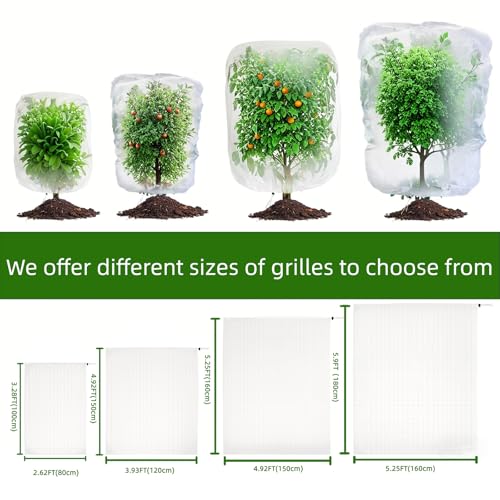 4 Pack Garden Netting Pest Barrier with Drawstring - White Breathable Mesh Insect Protection Cover for Tomatoes, Vegetables, Blueberry Bushes (3.3Ft X 4Ft) - size: 3.3 x 4FT x 4Pcs