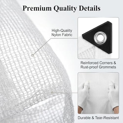 White Plant Sun Protection Net with Zip Ties,White Shade Cloth for Garden with Reinforced, Plant Shade Nylon Cloth Grommets for Greenhouse Plants Patio (3 * 3m) - color: 3*3m