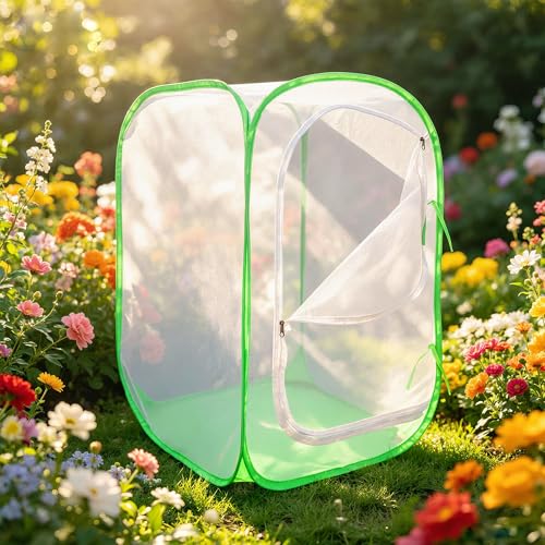 36" Garden Mesh Plant Tent Enclosure, Pop-Up Cage Plant Cover Pest Protection Guard for Fruit, Vegetables, Flowers and Herbs （24" x 24" x 36" ） - size: 24" x 24" x 36"