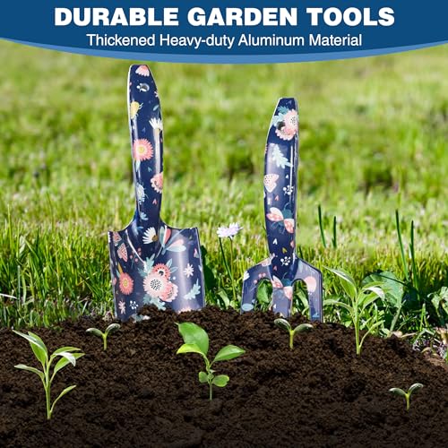 WORKPRO Aluminum Garden Tool Set, 4PCS Hand Garden Tools with Box - style: Blue insect