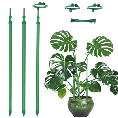 Extendable Monstera Plant Stakes, Support Sticks with Clips 3 Pack - size: 42.3Inches3PCS