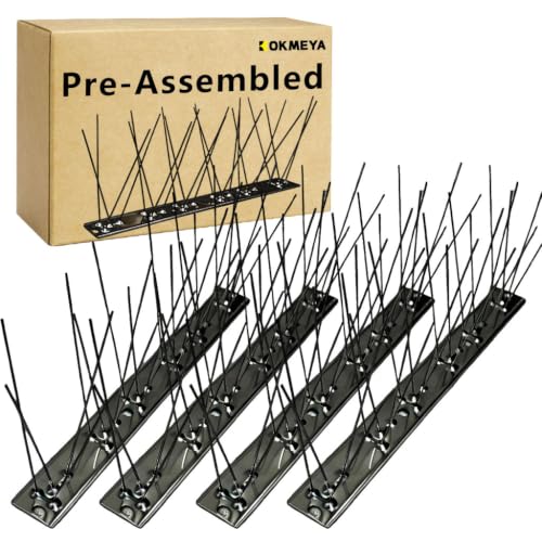 Bird Spikes Install,304 Stainless Steel Bird Deterrents Spikes for Outside to Keep Birds Away Bird Scare Devices Outdoor (60, Black) - color: Black