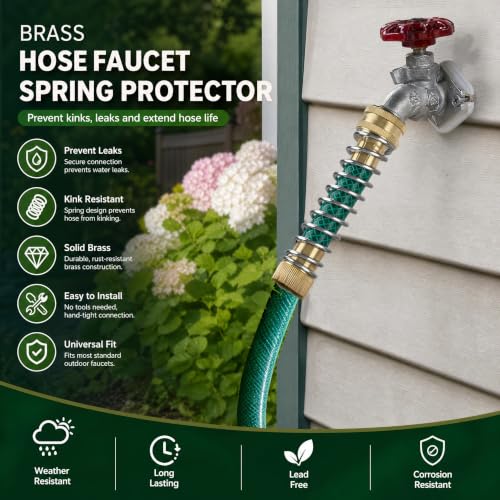 Hourleey Garden Hose Protector, Hose Extension Adapter with Coil Spring, 2 Pack - size: 2 Pack