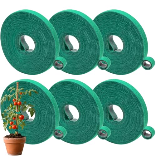 Plant Tape, 6 Roll 196 Ft Garden Tape, Reusable Garden Plant Ties, Adjustable Twist Ties for Tying Plants, Flowers, saplings and Vines (196 ft x 1/2 in) - size: 6 Pack 196.8 Feet