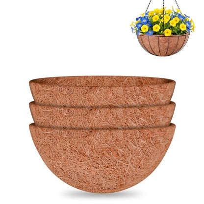 Halatool 3 Pack 14 Inch Coco Liners Replacement for Hanging Baskets - size: 14 in