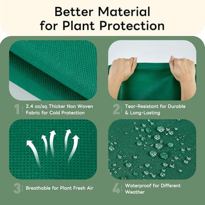 Plant Covers Freeze Protection 23.6" W X 31.5" H Thicker Outdoor Winter Frost Cloths Blankets with Zipper Drawstring, 2 Packs Reusable Garden Tree Cover Bags for Cold Weather Fruit Tree Shrub Potted - size: 23.6" W X 31.5" H