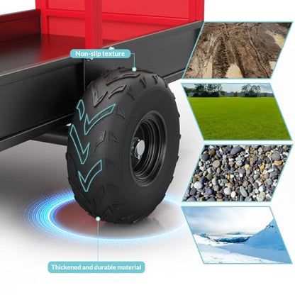 Garvee Heavy Duty Dump Trailer Cart for Lawn Tractor & ATV, 1700 Lbs Capacity 17 Cubic Feet with Removable Sides, Pull Behind Utility Garden Trailer for Yard Work - size: Style A