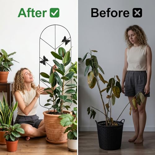 2 Pack 30'' Metal Plant Trellis for Climbing Plants Indoor Outdoor