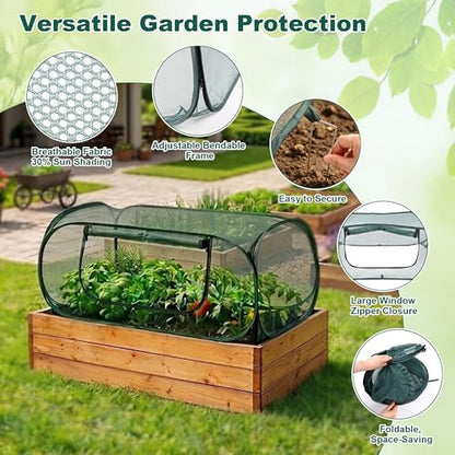 2Pack Pop-Up Mesh Plant Enclosure, Plant Cover for Vegetables Fruits - color: Dark Green