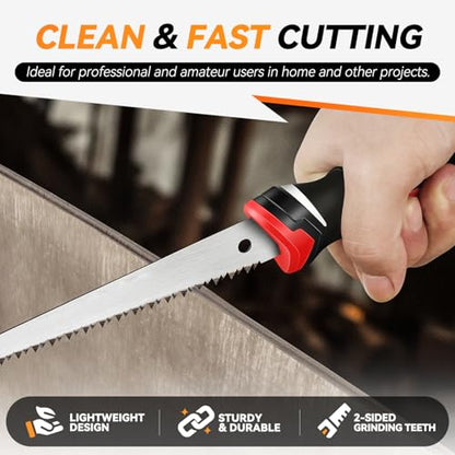 Auto Dynasty 6" Wallboard Jab Saw for Drywall, Sheetrock, Comfort Grip, Red - style: Wallboard Saw