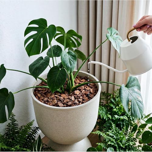 KOL 23 Inch Tall Planters, Beige Plastic Urn Planters, 1 Pack - color: Beige, size: Single: 23"