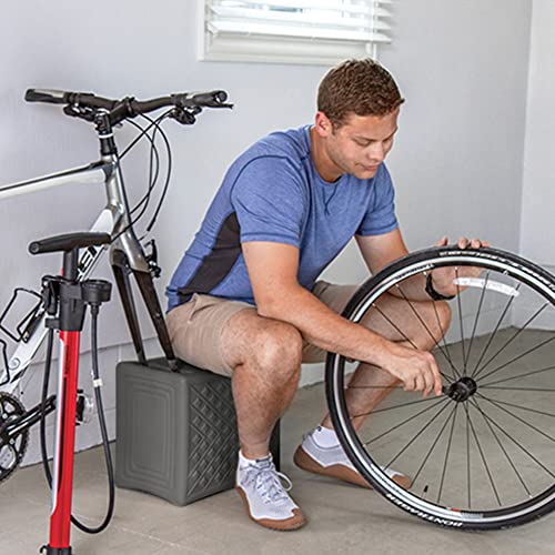 Simplay3 Handy Home 3-Level Heavy Duty Work/Garden Seat - 12" x 15" x 9" - Gray, Made in USA - color: Grey