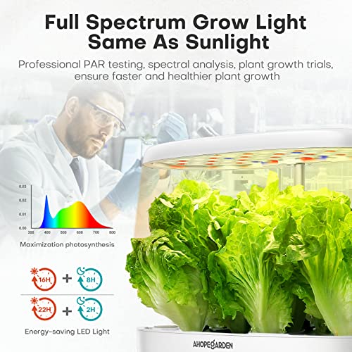 Ahopegarden 12 Pods Indoor Garden Hydroponics Growing System Kit with LED - color: Snow White
