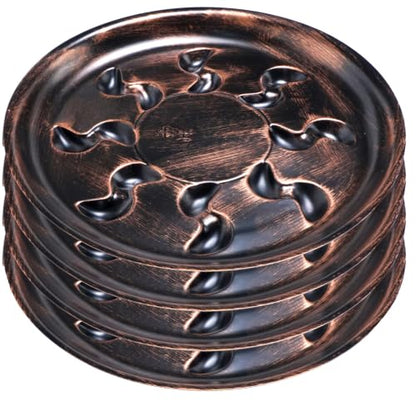 4 Pack 14 inch Metallic Bronze Plastic Plant Saucer - color: Bronze, size: 14 inch
