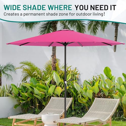 AreShark 12FT Large Outdoor Patio Umbrella, Pool Umbrellas, Rose Pink - color: Rose Pink, size: 12FT