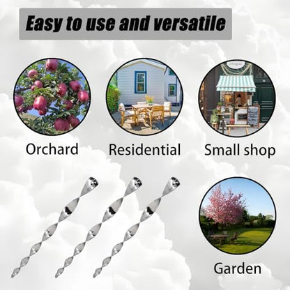 15Pcs 12inch Silver Spiral Bird Repellent Reflective Scare Rods - color: Silver