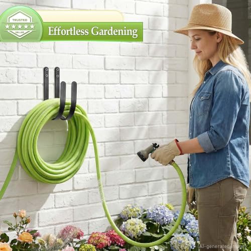 Hose Holders Wall Mount: 4Pcs Heavy-Duty Metal Garden Hose Hanger Outside - color: B-4PCS